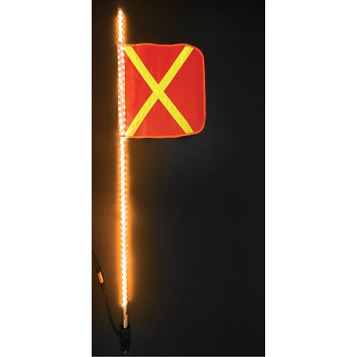 Safety Whip&reg; Heavy-Duty LED Whips, Hitch Mount, 5 High, Orange with Reflective Brunswick Fyr & Safety