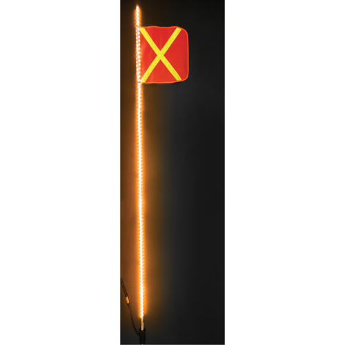 Safety Whip&reg; Heavy-Duty LED Whips, Hitch Mount, 8 High, Orange with Reflective Brunswick Fyr & Safety