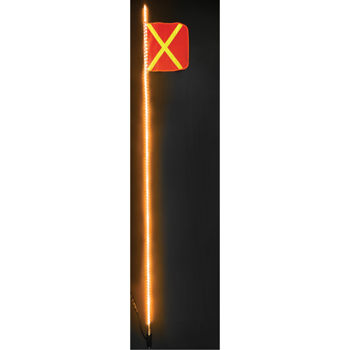 Safety Whip&reg; Heavy-Duty LED Whips, Hitch Mount, 10 High, Orange with Reflective Brunswick Fyr & Safety