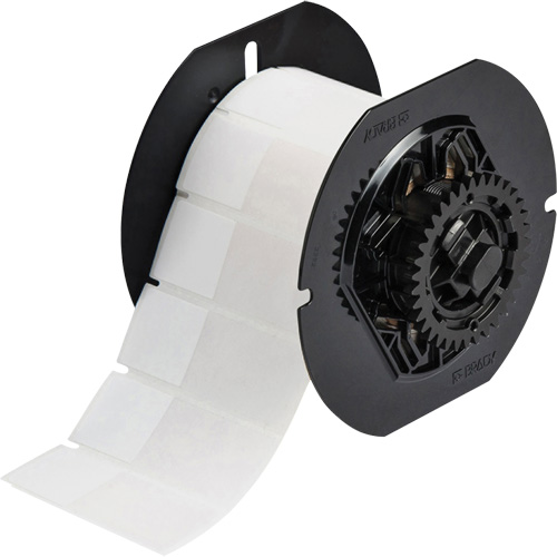 Self-Laminating Wire & Cable Label, Vinyl, 1" L x 2.6" H, Clear/White Brunswick Fyr & Safety