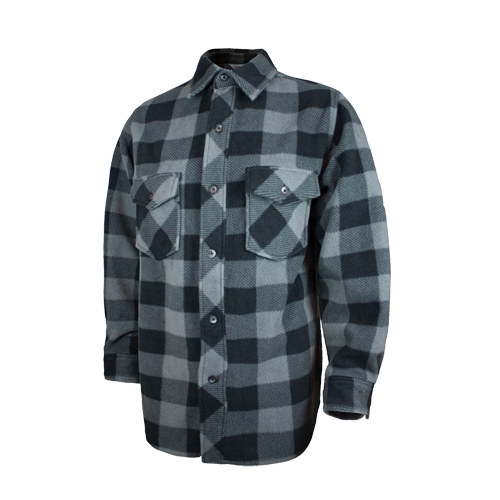 Chemise &agrave; carreaux en molleton solaire, Hommes, Grand, Gris Brunswick Fyr & Safety