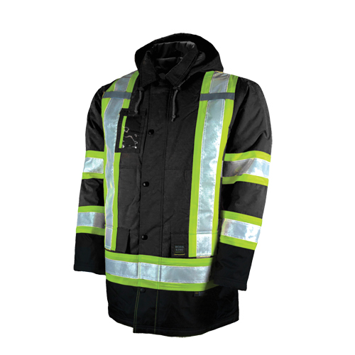 Lined Safety Parka, Black, Large Brunswick Fyr & Safety