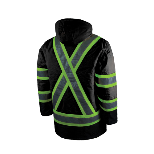Lined Safety Parka, Black, Large Brunswick Fyr & Safety
