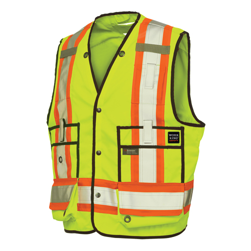 Surveyor Safety Vest, High Visibility Lime-Yellow, X-Large, Polyester Brunswick Fyr & Safety
