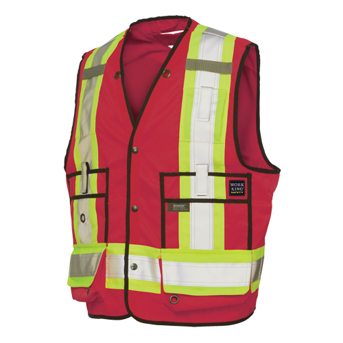 Veste de s&eacute;curit&eacute; pour arpenteur, Rouge, Grand, Polyester Brunswick Fyr & Safety