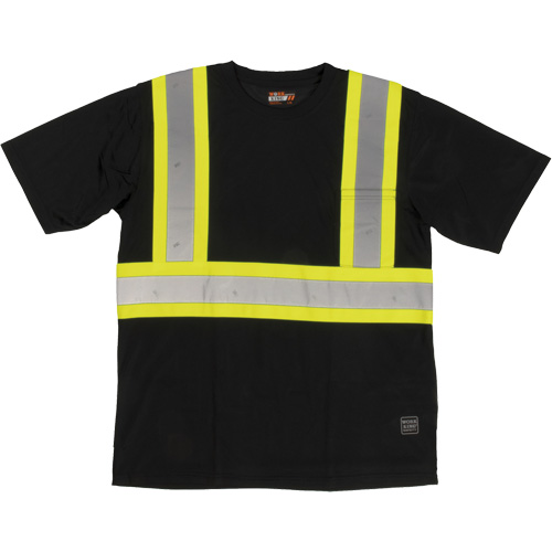 T-shirt de s&eacute;curit&eacute; avec poche &agrave; manches courtes, Polyester, Grand, Noir Brunswick Fyr & Safety
