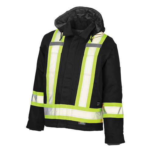 Safety Jacket, Black, Large Brunswick Fyr & Safety