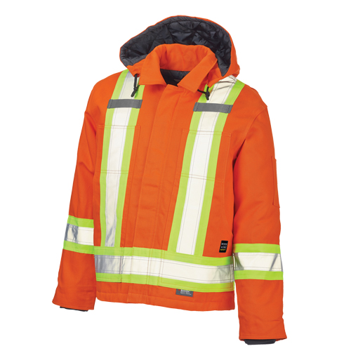 Safety Jacket, High Visibility Orange, Large Brunswick Fyr & Safety
