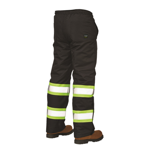 Lined Pull-On Safety Pant, Polyester, Large, Black Brunswick Fyr & Safety