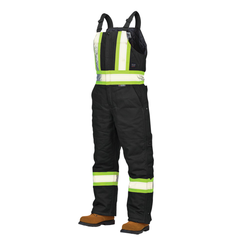 Duck Lined Safety Overalls, Cotton, Large, Black Brunswick Fyr & Safety
