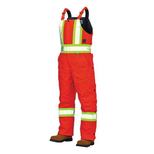 Duck Lined Safety Overalls, Cotton, Large, High Visibility Orange Brunswick Fyr & Safety
