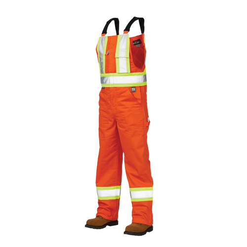 Unlined Safety Overalls, Poly-Cotton, Large, High Visibility Orange Brunswick Fyr & Safety