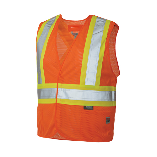 5-Point Tearaway Safety Vest, High Visibility Orange, Large/X-Large, Polyester Brunswick Fyr & Safety