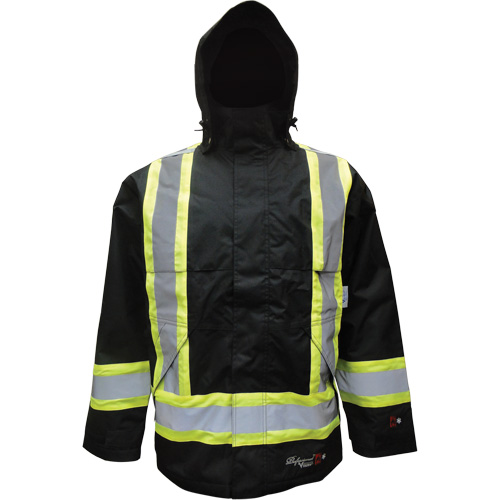 Insulated Jacket, Polyester/Polyurethane, Black, Small Brunswick Fyr & Safety
