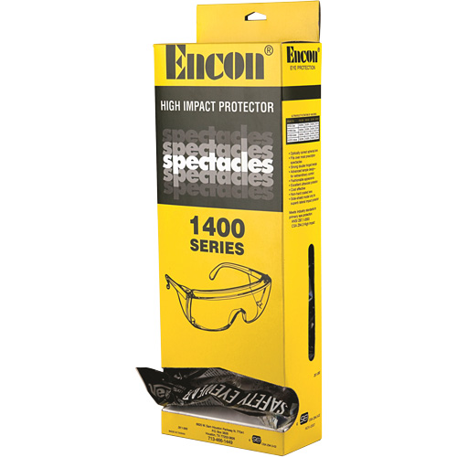 Lunettes de s&eacute;curit&eacute; s&eacute;rie 1400 Veratti Tuff Spec avec boîte distributrice Encon, Lentille Transparent, ANSI Z87+/R&eacute;pond ou surpasse la norme CSA Z94.3 Brunswick Fyr & Safety