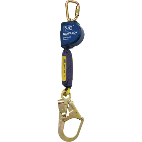 Nano-Lok Extended Length Self-Retracting Lifeline, 9', Polyester/Web, Swivel Brunswick Fyr & Safety