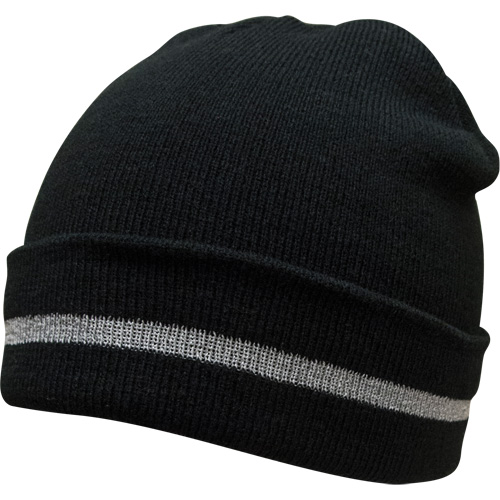 Knit Hat with Silver Reflective Stripe, One Size, Black Brunswick Fyr & Safety