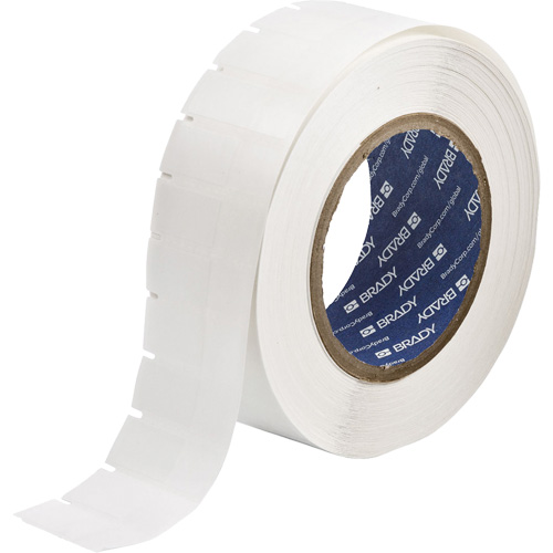 &eacute;tiquettes &agrave; transfert thermique B-461, Polyester, 0,6" lo x 1,625" h, Blanc Brunswick Fyr & Safety
