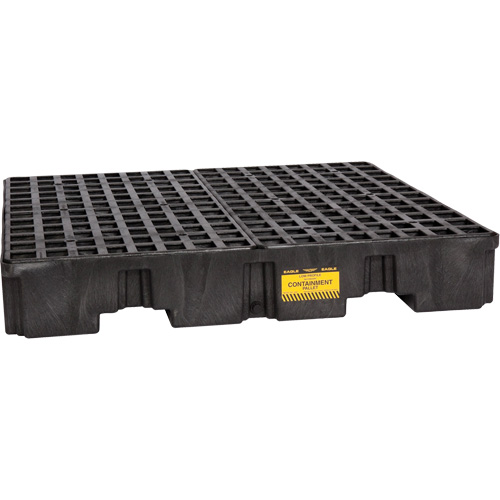 Palette de confinement des d&eacute;versements, Capacit&eacute; de d&eacute;versement 66 gal. US, 51,5'' x 51,5'' x 8" Brunswick Fyr & Safety
