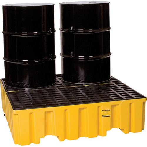 Palette de confinement des d&eacute;versements, Capacit&eacute; de d&eacute;versement 132 gal. US, 51" x 52,5" x 13,75" Brunswick Fyr & Safety