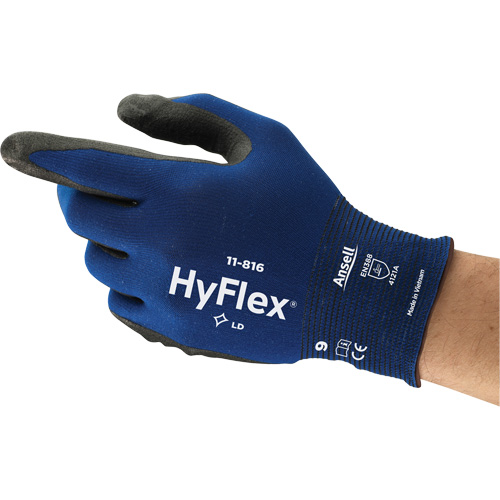 Hyflex&reg; 11-816 Glove, 6, Foam Nitrile Coating, 18 Gauge, Nylon/Spandex Shell Brunswick Fyr & Safety