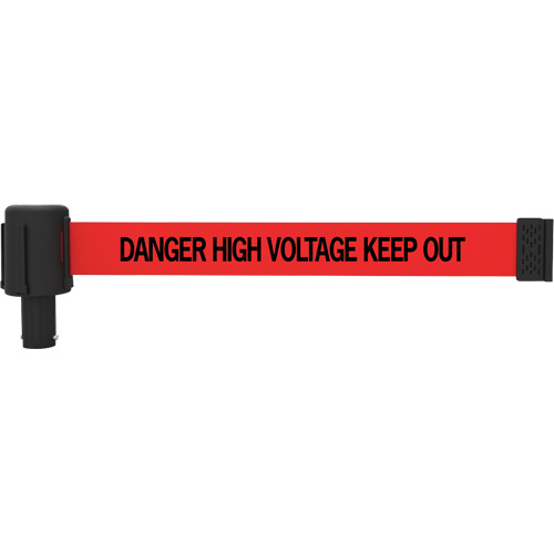 Cassette de banni&egrave;re PLUS, Danger High Voltage Keep Out, 15', Ruban Rouge Brunswick Fyr & Safety