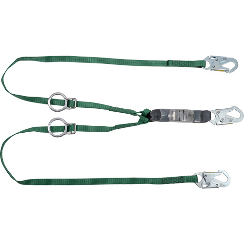 V-Series Tie-Back Lanyard, 6', Snap Hook Center, Snap Hook Leg Ends, Polyester Brunswick Fyr & Safety