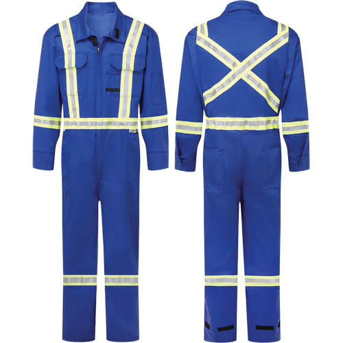 Avenger 7 oz. Flame Resistant Coveralls, Size 38 (Tall), Royal Blue Brunswick Fyr & Safety