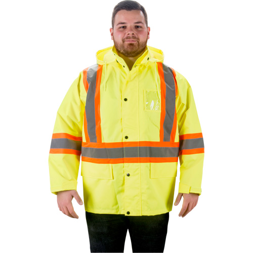 RZ1000 Rain Jacket, Polyester, Small, High Visibility Lime-Yellow Brunswick Fyr & Safety