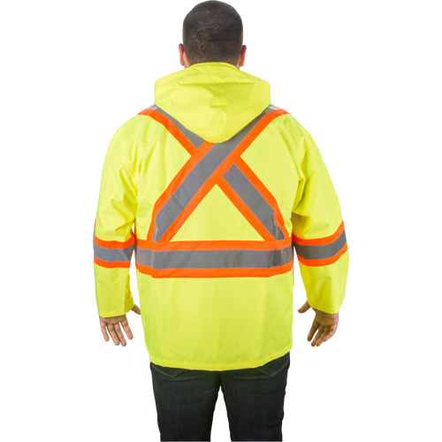 RZ1000 Rain Jacket, Polyester, Small, High Visibility Lime-Yellow Brunswick Fyr & Safety