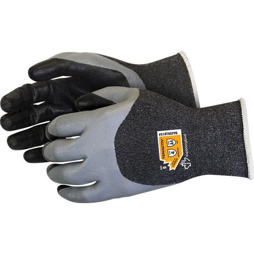 Double-Dipped Cut-Resistant Gloves, Size 5, 18 Gauge, Foam Nitrile Coated, TenActiv Shell, ASTM ANSI Level A4 Brunswick Fyr & Safety
