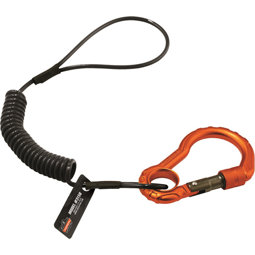 Squids&reg; 3156 Tool Lanyard, Coil, Carabiner/Loop Brunswick Fyr & Safety