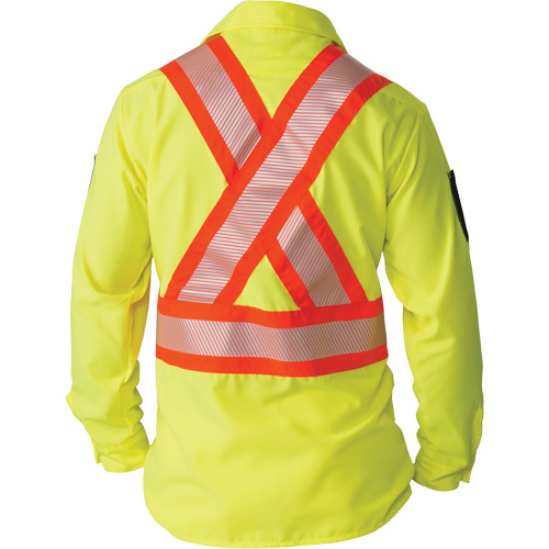 Chemise &agrave; manches longues haute visibilit&eacute; ind&eacute;chirable, Polyester, Petit, Jaune lime haute visibilit&eacute; Brunswick Fyr & Safety
