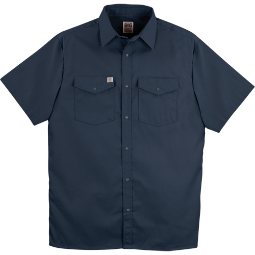 Chemise de travail &agrave; manches courtes en tissu crois&eacute; avec boutons-pression, Hommes, Moyen (grande taille), Bleu marin Brunswick Fyr & Safety