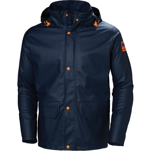 Gale Rain Jacket, Polyester/Polyurethane, Large, Navy Blue Brunswick Fyr & Safety