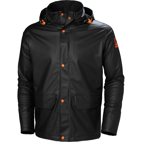 Gale Rain Jacket, Polyester/Polyurethane, Large, Black Brunswick Fyr & Safety