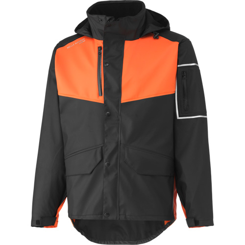 West Coast Waterproof Jacket, Polyester, 4X-Large, Black/Orange Brunswick Fyr & Safety