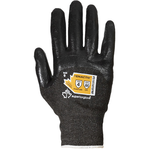 Gants en tricot de fibre filament composite ultrafin, Taille 5, Calibre 18, Rev&ecirc;tement Mousse de nitrile, Enveloppe en TenActiv, ASTM ANSI niveau A4 Brunswick Fyr & Safety