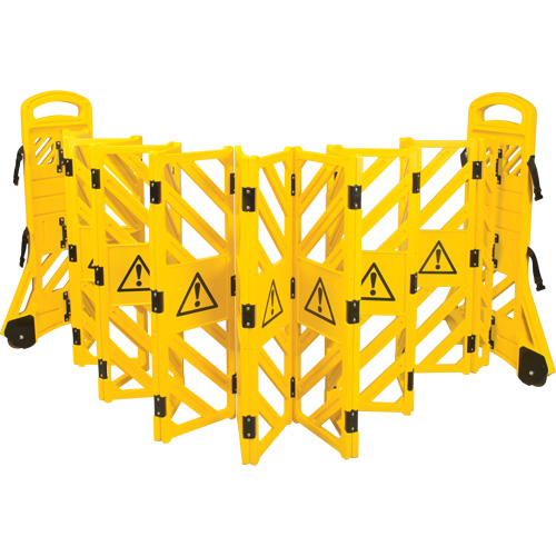 Portable Mobile Barrier, 40" H x 13' L, Yellow Brunswick Fyr & Safety