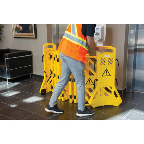 Portable Mobile Barrier, 40" H x 13' L, Yellow Brunswick Fyr & Safety