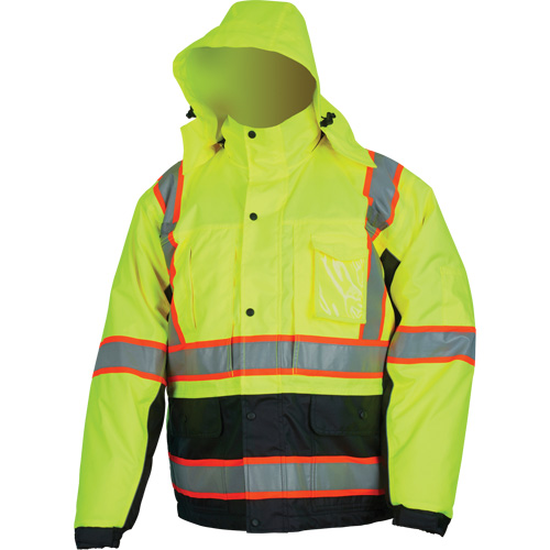 Veste isol&eacute;e haute visibilit&eacute;, Polyester/Polyur&eacute;thane, Jaune lime haute visibilit&eacute;, Petit Brunswick Fyr & Safety