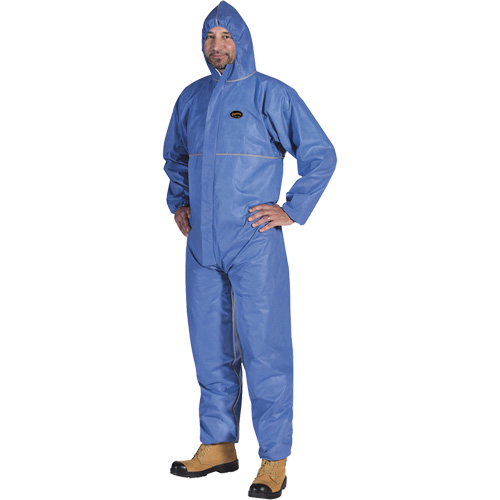 2075 Flame-Resistant SMS Disposable Coveralls, Size Small, Blue Brunswick Fyr & Safety