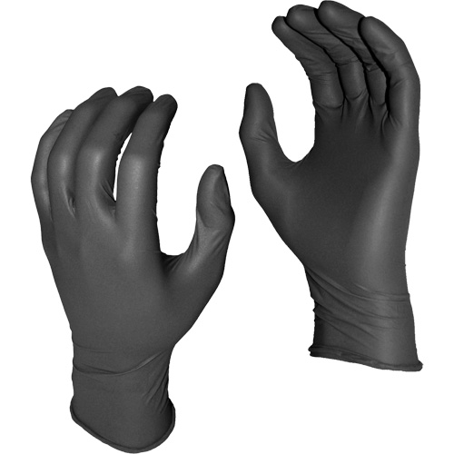 Gants jetables Grease Monkey, 2T-Grand, Nitrile, 5 mils, Sans poudre, Noir Brunswick Fyr & Safety