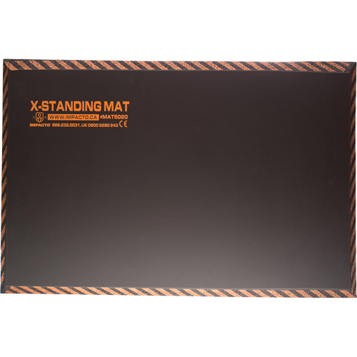 Tapis anti-fatigue pour travail debout, Lisse, 16" x 28" x 1", Noir, Caoutchouc Brunswick Fyr & Safety