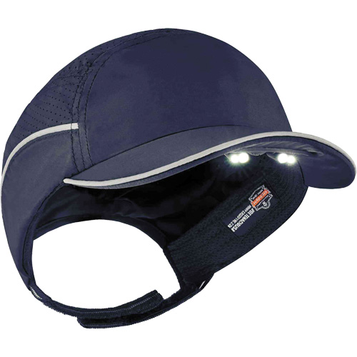 Skullerz&reg; 8965 Lightweight Bump Cap Hat with LED Lighting, Navy Blue Brunswick Fyr & Safety