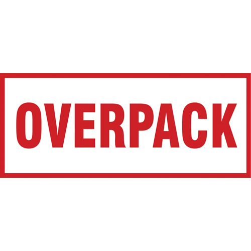 "Overpack" Handling Labels, 6" L x 2-1/2" W, Red on White Brunswick Fyr & Safety