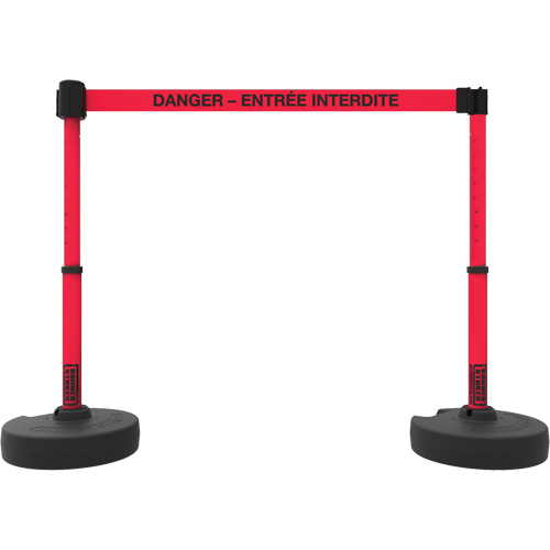Plus Barrier Post Set, Plastic, 42" H, Red Tape, 15' Tape Length Brunswick Fyr & Safety