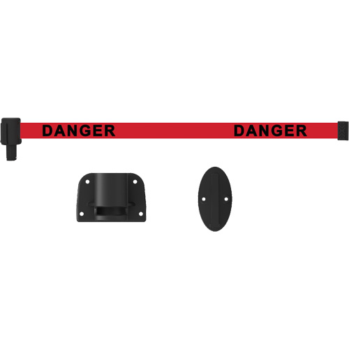 Plus Wall Mount Barrier System, Plastic, Screw Mount, 15', Red Tape Brunswick Fyr & Safety