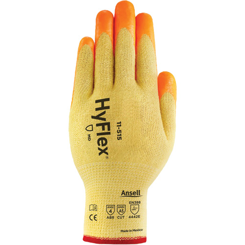 HyFlex&reg; High Visibility Cut-Resistant Gloves, Size 6, 13 Gauge, Foam Nitrile Coated, Stainless Steel/Kevlar&reg;/Spandex Shell, ASTM ANSI Level A5/EN 388 Level E Brunswick Fyr & Safety