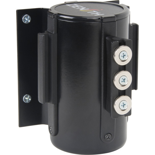 Wall Mount Barrier with Magnetic Tape, Steel, Screw Mount, 12', Black Tape Brunswick Fyr & Safety